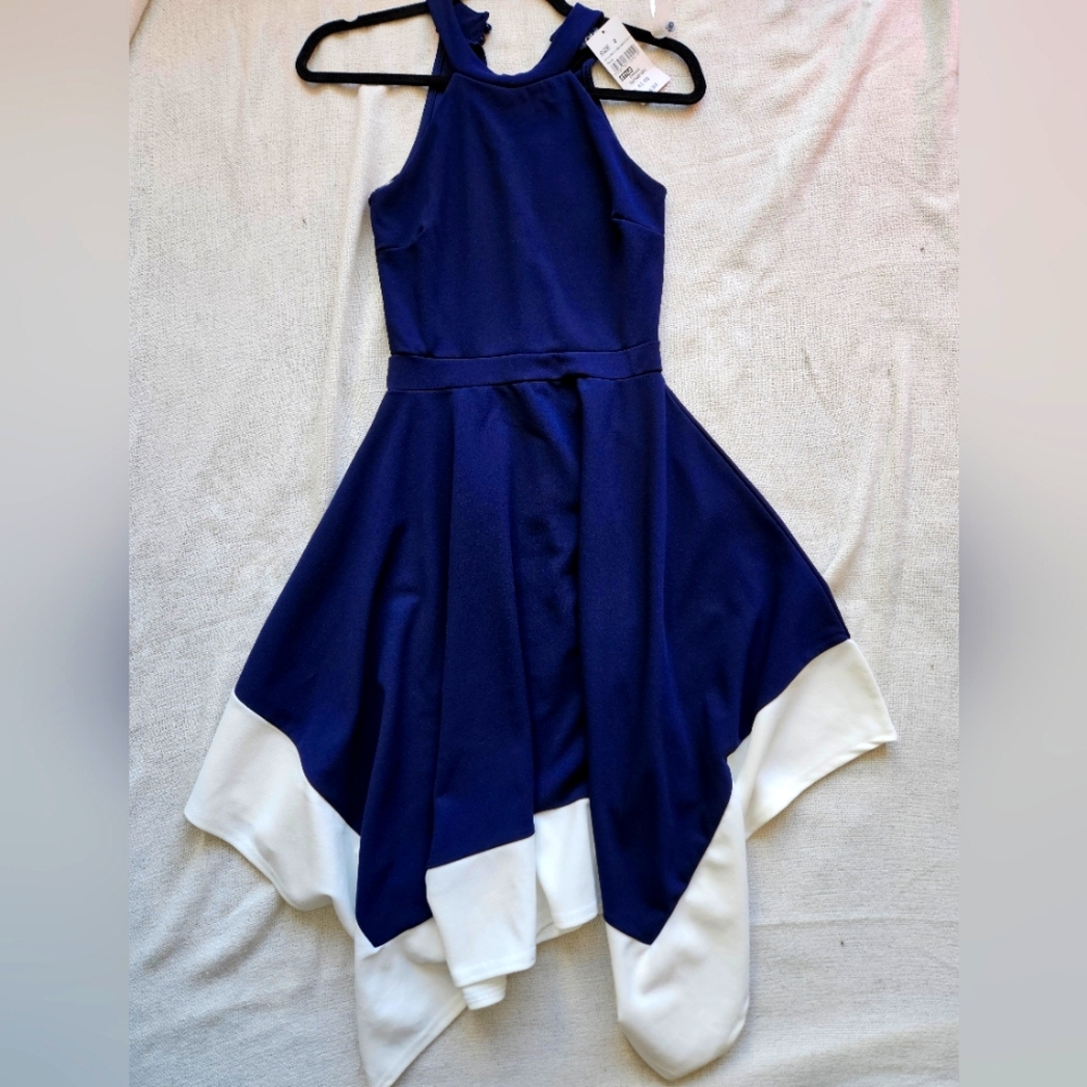 Elegant High neck aline midi dress/ UK size 8 (but I wear us size 2)